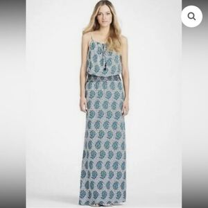 Tory Burch Shelbee Floral Printed 100% Silk Maxi Dress